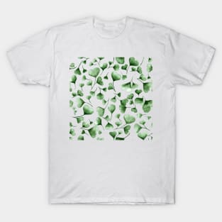 Abstract green ginkgo leaves patter T-Shirt